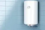 Electric heater on bathroom wall