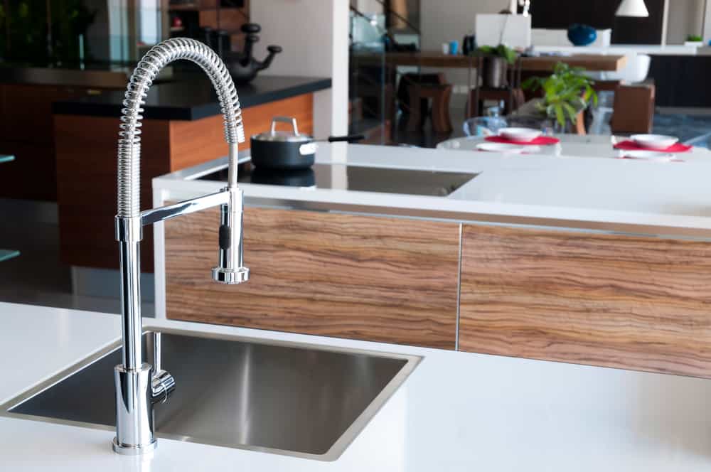 A pull down kitchen faucet