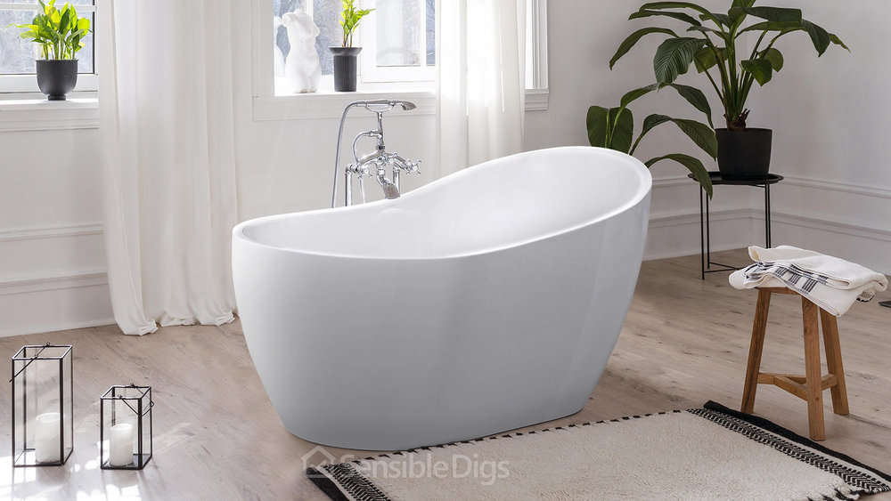 Photo of the Woodbridge White Acrylic Freestanding Contemporary Bathtub