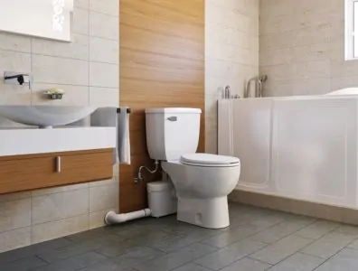 A macerating toilet in modern bathroom