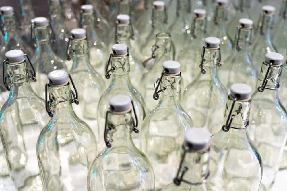 Glass bottled water