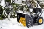Close-up of a two-stage snow blower