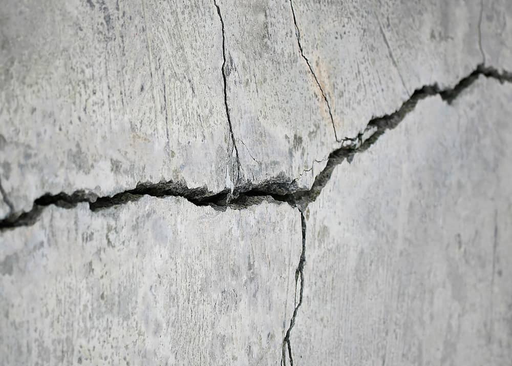 Close up of a concrete crack