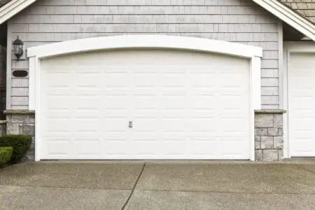 New white paint job on garage frame door- enamel