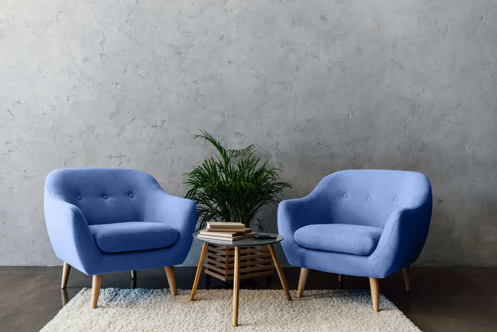 slate blue armchair