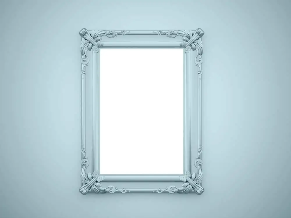 Mirror frame vintage rendered on blue