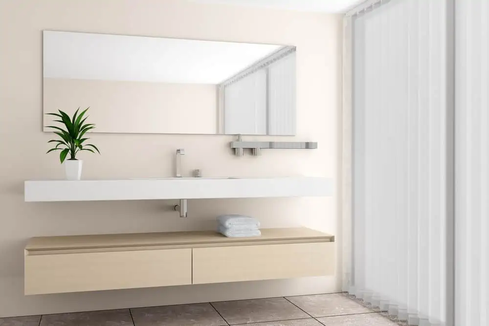 modern bathroom with beige wall