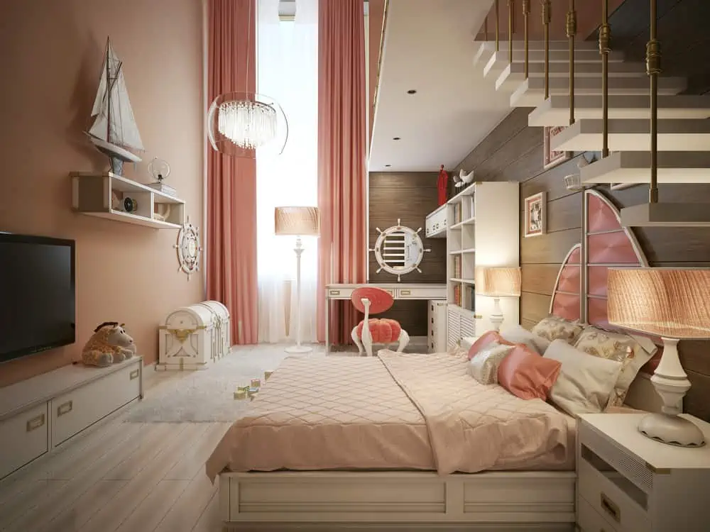 Girls bedroom in classic style