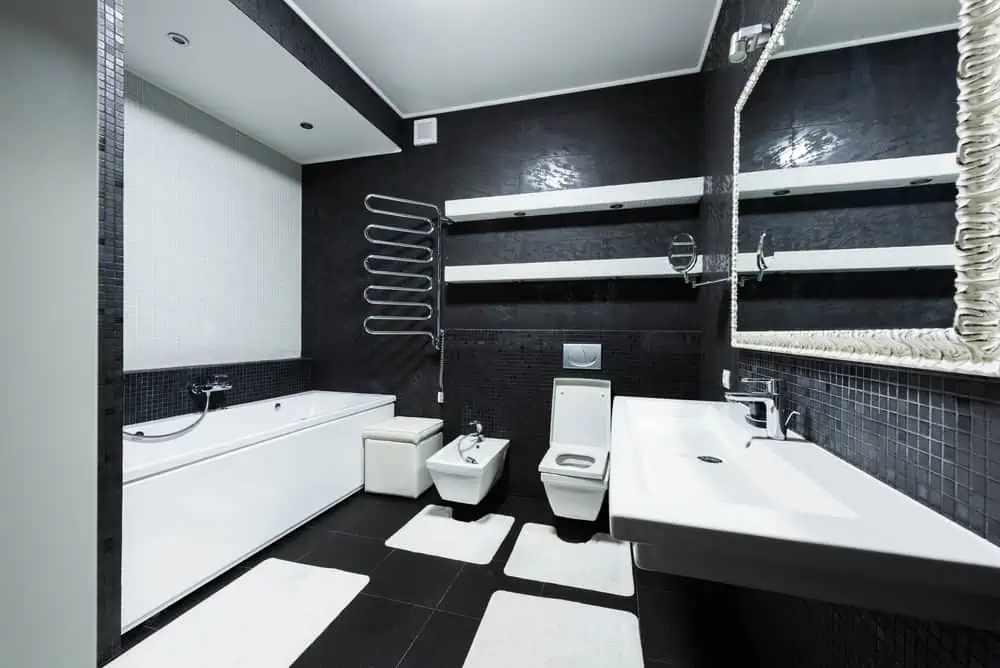 black bathroom color