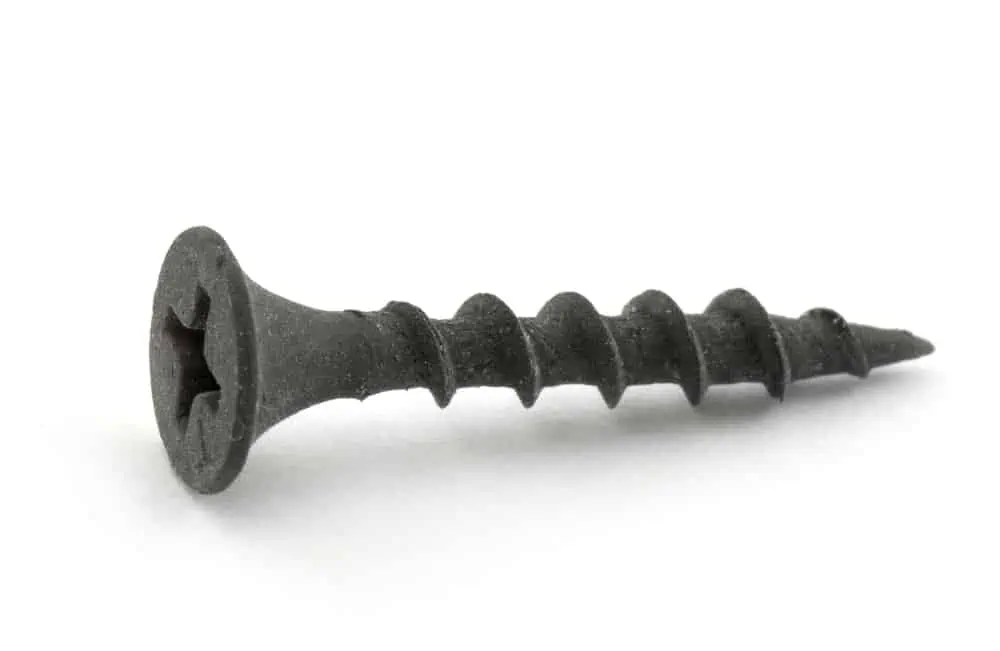 Black screw isolated on white