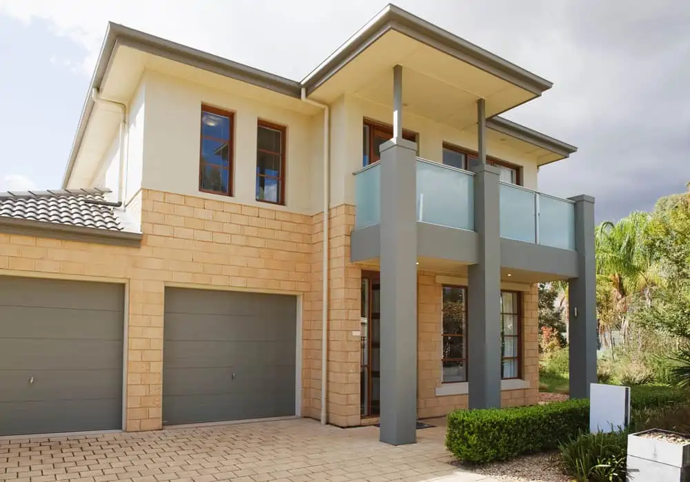 typical facade of a modern australian house at noon