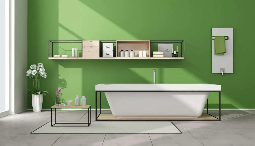 Minimalist green bathroom