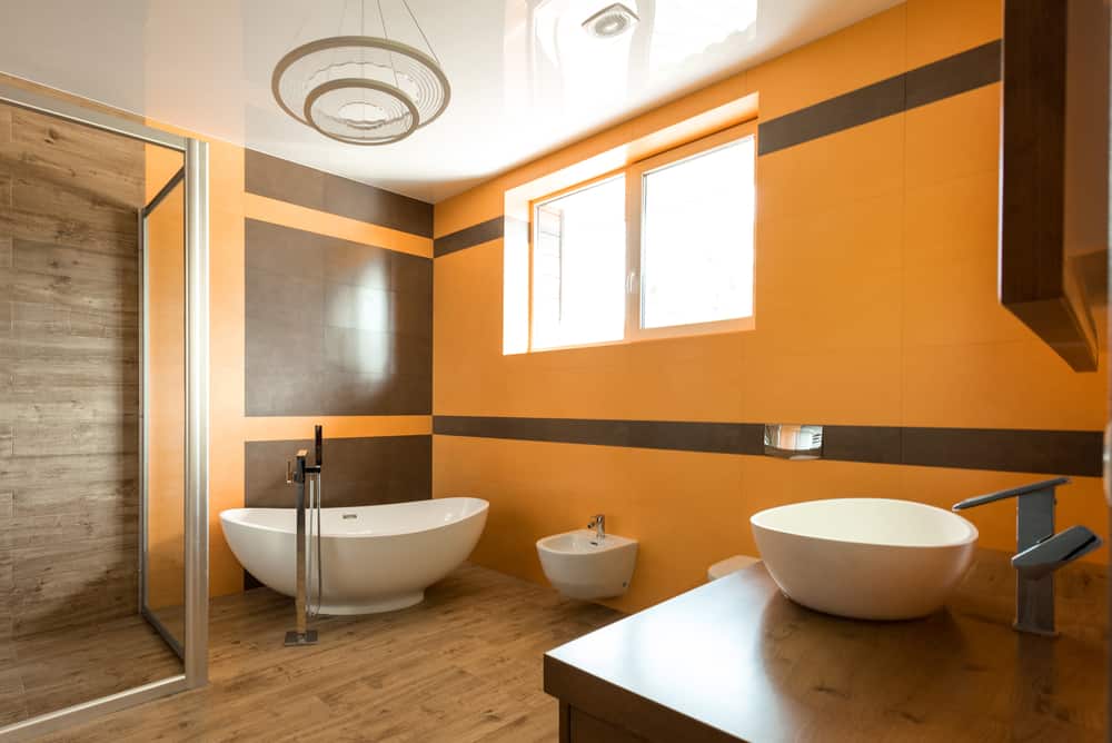 orange-mustard bathroom color