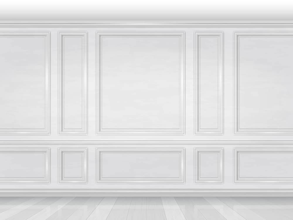 white wooden wall panel