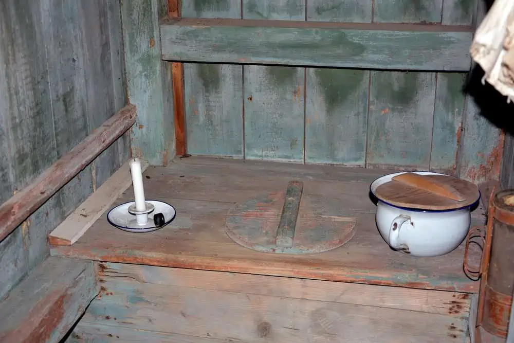 Detailed photograph of an old toilet