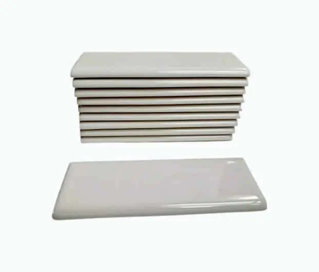 Product Image of the Arctic White 2x6 in Ceramic Tile Bullnose Trim Edge 2 x 6 inch Daltile Color 0190 Box 10 Piece