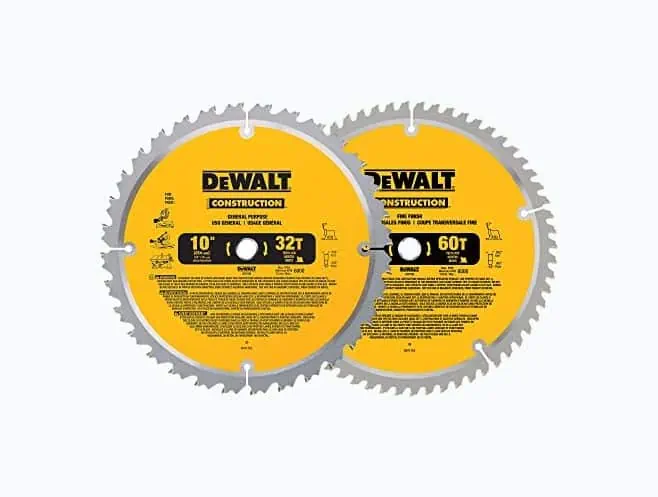 Product Image of the DeWALT 10-Inch General-Purpose Circular Saw Blade Set