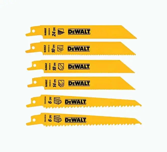Product Image of the DeWALT DW4856 Reciprocating Saw Blades 6-Piece Set