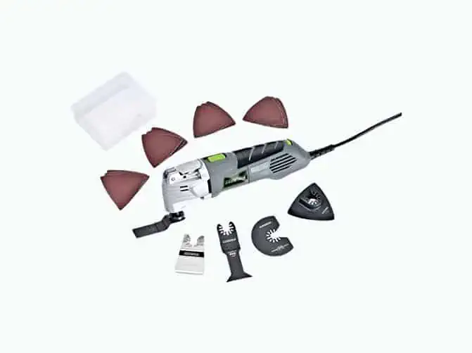 Product Image of the Genesis GMT25T 2.5-Amp Variable Speed Oscillating Tool with Tool-less Blade Change 17-Piece Accessory Set and 2 Year Warranty