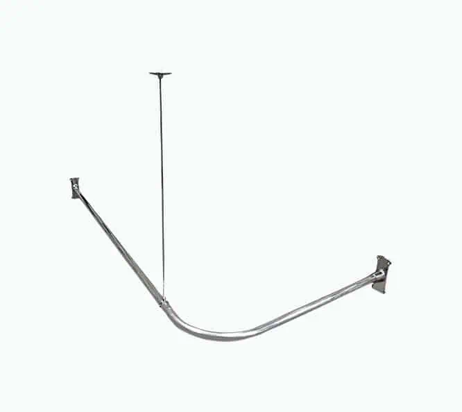 Product Image of the Hudson Brass Works L-Shaped Shower Curtain Rod