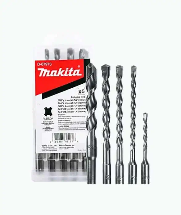 Product Image of the Makita 5-Piece SDS-Plus Drill Bit Set