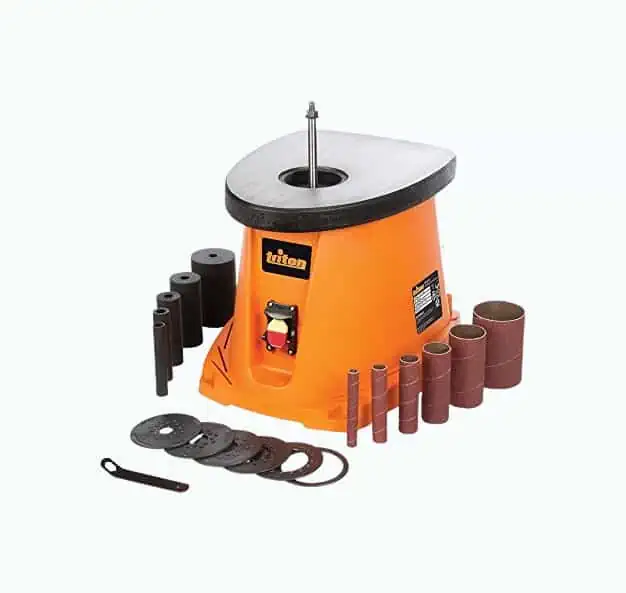 Product Image of the Triton TSPS450 3.5Amp Cast Iron Top Oscillating Spindle Sander, Orange
